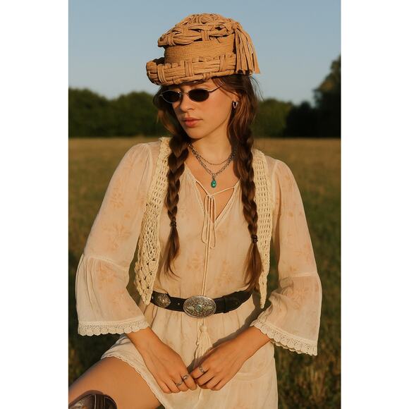 Christian Dior Chapeaux Raffia Woven Straw Jardin Hat 1960s Archival Parisian